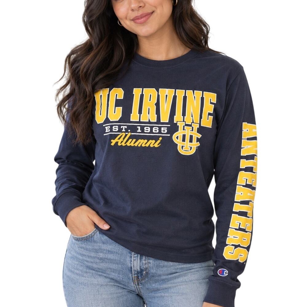 Champion UC Irvine Alumni Navy Long Sleeve Small UCI Collegiate